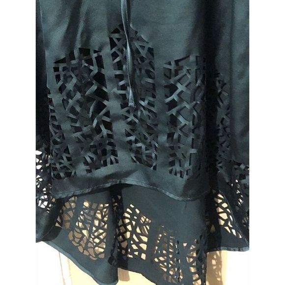 Rory Beca Forever 21 Cutout Hi Low Teal Green Slip Dress Womens Size M - Picture 4 of 7